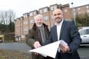 Stop Gap Supported Housing chief executive, Andrew Sanders, and Karbon Homes’s assistant director of asset management and regeneration, Anthony Bell, look at plans for the refurbishment plans for the former Links building.