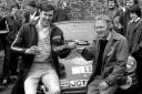 Jack Tordoff, right, and co-driver, Phil Short, UK, celebrate winning 1973 Circuit of Ireland Motor Rally. 24th April 1973