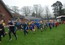 Children competing in the Tynedale Schools cross-country championships