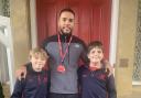 Jamaal Lascelles with Harry and Zaid