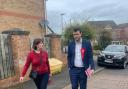 Labour’s Shadow Chancellor Rachel Reeves MP and Joe Morris, Labour’s candidate for the Hexham constituency, in Prudhoe