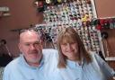 Michelle and Robert Brebner wanting celebrating many years of business