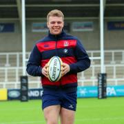 Above, Callum Chick, pictured in 2016 after being capped for England U20, was voted in the team of the year ahead of Dan Temm, left, pictured at Tynedale.