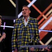 Doddie Weir receives the Helen Rollason Award from The Princess Royal (left).