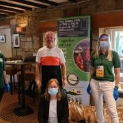 Golf day organiser Stewart Bailey, with representatives of the Great North Air Ambulance