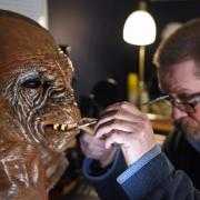 Neil hard at work restoring Dr Who alien humanoid Weevil