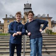 (L) James Aitken and Ben Sanderson outside Queen Elizabeth High School in Hexham
