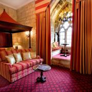 A bedroom at Langley Castle Hotel