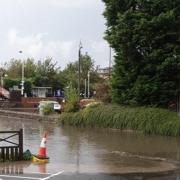 Flooding by Prudhoe Railway Station on August 27, 2019.