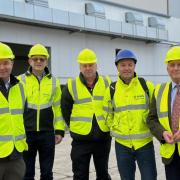 Pictured at Unifibres are (l-r) Guy Opperman MP, Tony Richards of Essity, Cllr Gordon Stewart, Essity project manager Michael Farrey and council leader Glen Sanderson