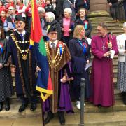 The Berwick Civic Party, The Sheriff and Sheriff’s Lady, The Mayor, Lucia Bridgeman High Sheriff of Northumberland, The Bishop of Berwick, The Mayoress
