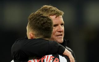 Eddie Howe and Kieran Trippier, who is the subject of interest from Bayern Munich
