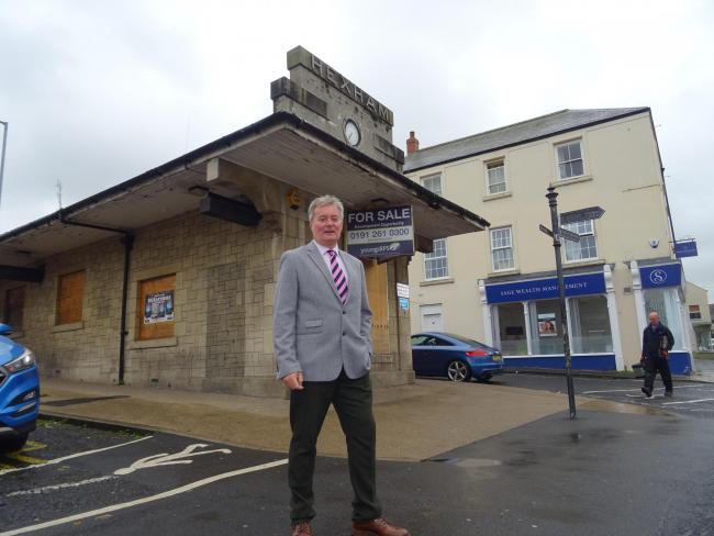 Councillor Derek Kennedy at Hexham's former bus station site