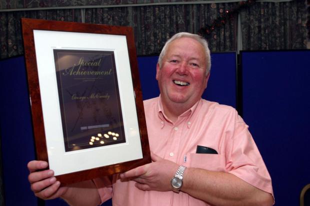 George McCreedy was presented with a special achievement award from Prudhoe East Centre