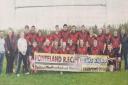 Ponteland RFC’s first team celebrate winning the Durham and Northumberland League II title in 2010.