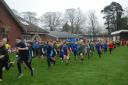 Children competing in the Tynedale Schools cross-country championships