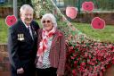 John Johnson, The Manors resident in Prudhoe, wearing the Nuclear Test Medal, with his wife Celia on Remembrance Sunday