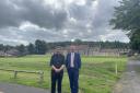 Hexham MP Guy Opperman (L) and Northumberland County Council\'s Executive Director of Place and Regeneration Simon Neilson at Hexham Middle School