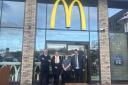 Customer care manager Terri Fogg, shift manager Craig Davison and business manager Jessica Davison and local franchisee McDonald's Nigel Mushens 