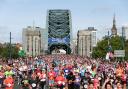 Thousands of people cross the Tyne Bridge at the beginning of the Great North Run. Picture: TOM BANKS.