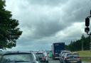 Heavy traffic on A69 around roundabout works