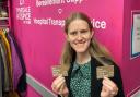 Ashleigh Trotter, Retail Operations Manager at Tynedale Hospice at Home, with The Charity Shop Gift Card.