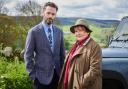 Brenda Blethyn and David Leon in character as DCI Vera Stanhope and Joe Ashworth, on set during their first day of filming for the thirteenth series on location in Haydon Bridge