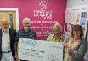 Fundraising Manager Cathy Bates (far right) pictured at Tynedale Hospice at Home HQ with organisers (L-R) Aidrian Banger, Simon Probyn and Linda Shepherd.