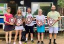 Championship winners Suzie Aitchison, Caroline Coates, Ross Breen, Ann Mates and Paul Gabbey