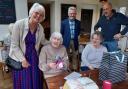 Veronica Stonehouse celebrating her 102 with friends and family around her