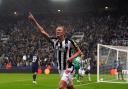 Sean Longstaff celebrates after Newcastle's third goal
