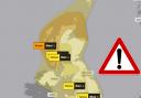 The Met Office's yellow weather warning for Storm Jocelyn