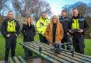 Labour Police and Crime Commissioner Kim McGuinness (left) and Bothal councillor Lynne Grimshaw (right) with Northumbria Police officers and the new drone that will be used to tackle crime