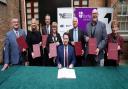 Council leaders and Jacob Young MP sign a deeper devolution deal handing more powers to the North East