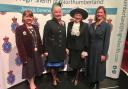 L-R  county councillor Catherine Seymour, Dr Caroline Pryer vice lord lieutenant of Northumberland, Diana Barkes High Sheriff of Northumberland, Lucia Bridgeman, High Sheriff in Nomination for 2024/25