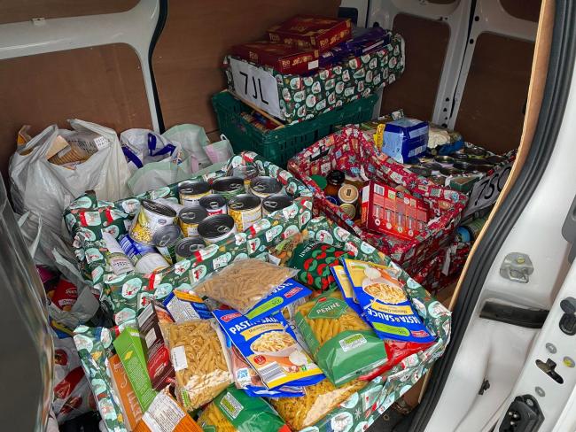 DONATIONS: School children, parents and staff are collected food items