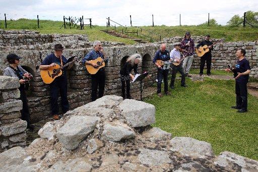 Hexham Courant: EVENT: For BBC's Hadrian's Wall of Sound, Core Music's Hexham performs at Chesters Roman Fort. Image: Tony Iley