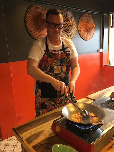 Hexham Courant: COOK: Andy in a cookery class in Bangkok. Image: Andy Whitfield