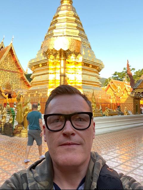 Hexham Courant: CULTURE: Andy at Doi Suthep Temple, in Chiang Mai. Image: Andy Whitfield