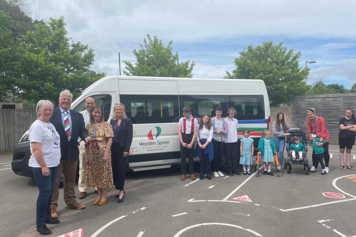 Hexham Priory School donated minibus by local charities.