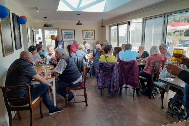 BUSY: Happy punters at The Crown Inn, in Catton