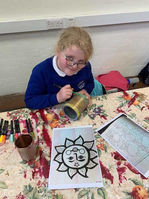 Hexham Courant: A student painting a design
