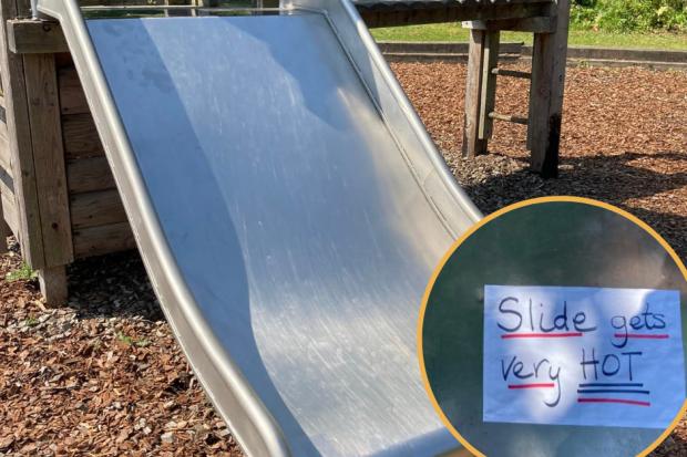 'Warning signs' put up for users of playground equipment in hot weather