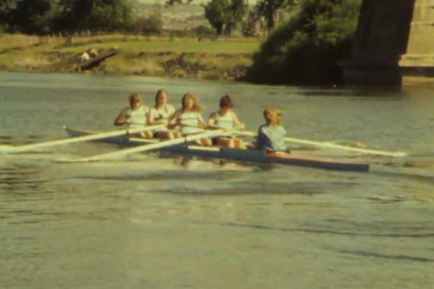 The women's rowing team at Queen Elizabeth High School featured on BBC Look North in 1982. Picture: BBC Archive