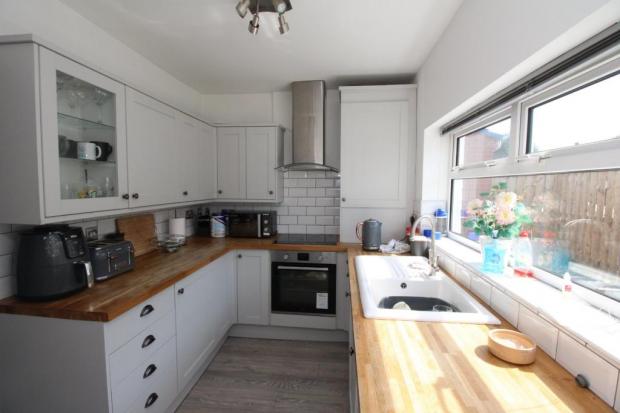 Hexham Courant: The kitchen of the semi-detached property on Castle View in Prudhoe. Image: Rightmove 