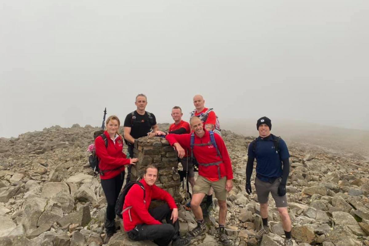 Allendale Community Fire Station crew during the National Three Peaks Challenge last year