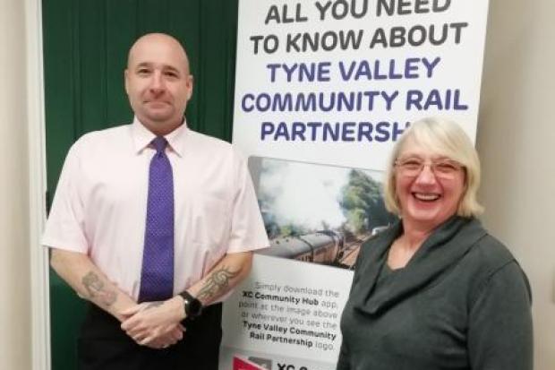 Board members of Tyne Valley Community Rail Partnership, Patrick Rice and Anne Ridley