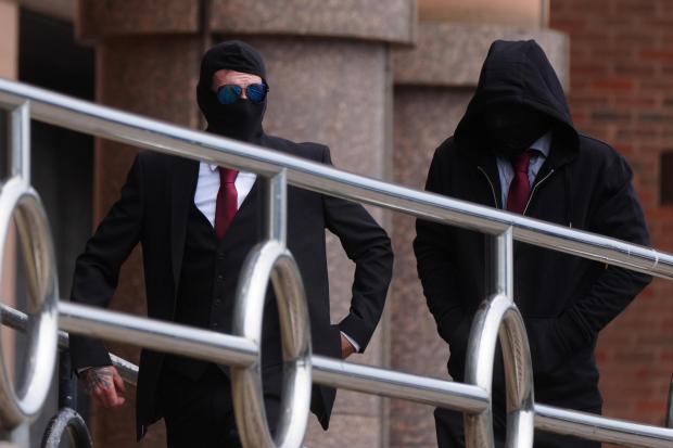 Daniel Graham (left) and Adam Carruthers at Newcastle Upon Tyne Magistrates' Court to appear in connection with the felling of the Sycamore Gap tree