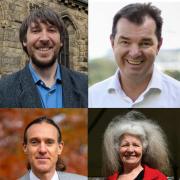 Clockwise from top left, Hexham parliamentary candidates Stephen Howse (Liberal Democrats), Guy Opperman (Conservatives), Penny Grennan (Labour) and Nick Morphet (Green Party).