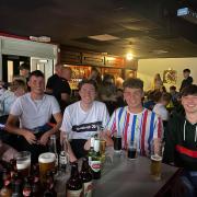 Daryll Thompson, Adam Archibald, James Murray and Cameron Bartle were watching the game in Haltwhistle last night.